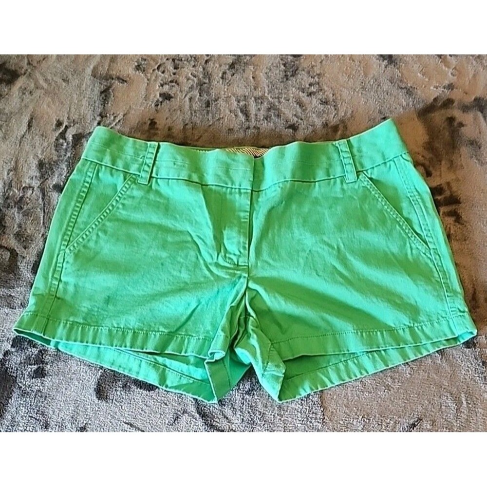 J.Crew Broken-In Chino Shorts Women’s Size 6 Teal Green 100% Cotton